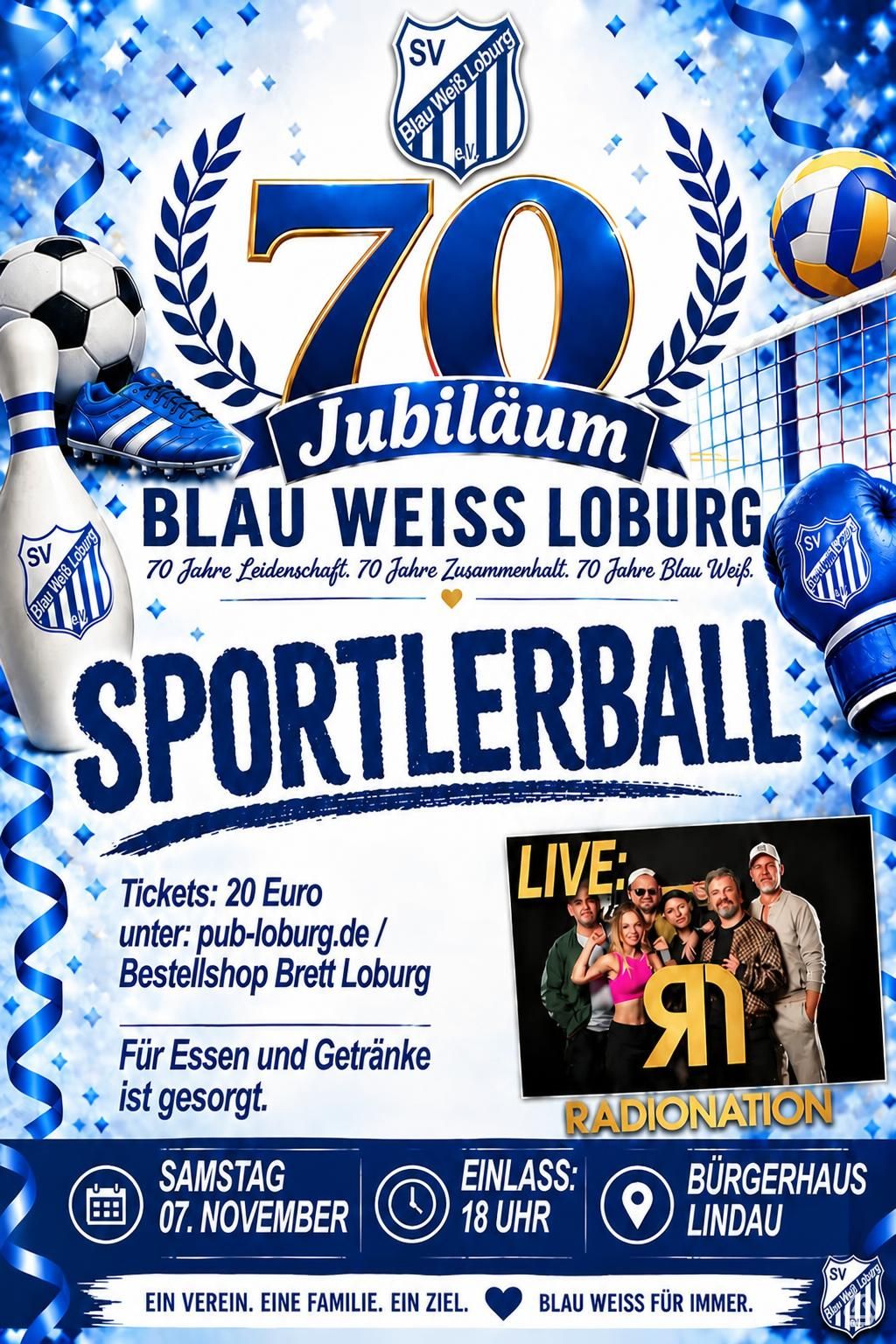 70 Jahre SV Blau Weiss Loburg